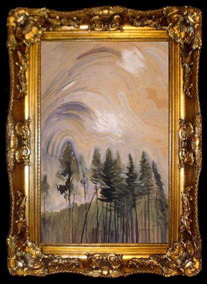 framed  Emily Carr Young Pines and Sky, ta009-2